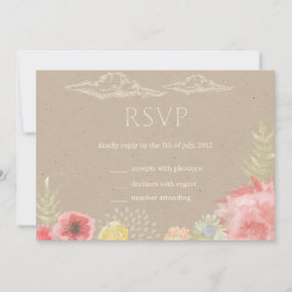 In het weiland zomer bruiloft RSVP kaart