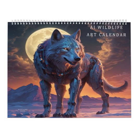 In het wild AI Digitale Kunst Kalender (Hoes)