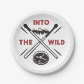 In het wild avontuur overleven wildernis papieren bordje (Voorkant)