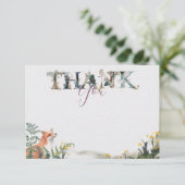 In het wild Dank je briefkaart met vos (Staand voorkant)