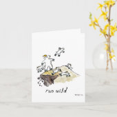 "in het wild los," kleine, 11,4x14,2 cm blanco wen kaart (Gele Bloem)