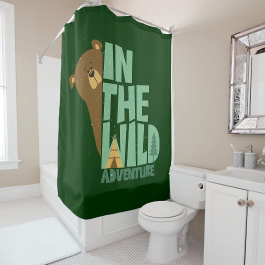 In het wilde avontuur Beer Douchegordijn (In situ)