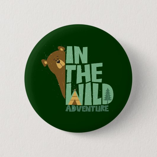 In het wilde avontuur Beer Ronde Button 5,7 Cm (Voorkant)