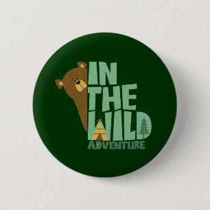 In het wilde avontuur Beer Ronde Button 5,7 Cm