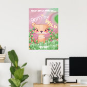 In het wilde kids kamer poster met naam en jaar ge (Thuiskantoor)