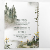 In het Wilde Rustic Mountain Landscape Red Fox Drieluik Uitnodiging (Binnenzijde eerst)