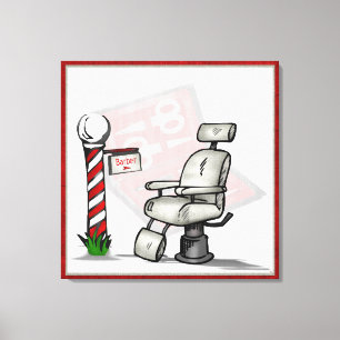 In het winkelcentrum van Barber Canvas Afdruk