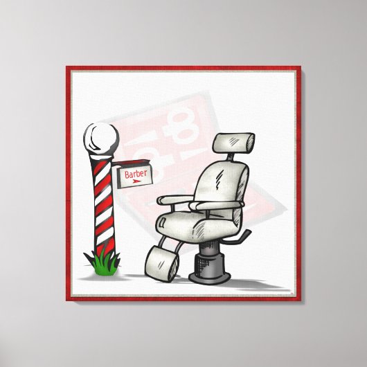 In het winkelcentrum van Barber Canvas Afdruk (Voorkant)