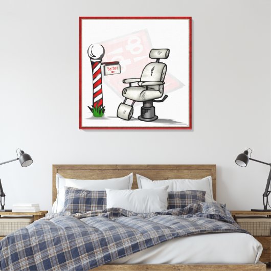 In het winkelcentrum van Barber Canvas Afdruk (Insitu (Slaapkamer))