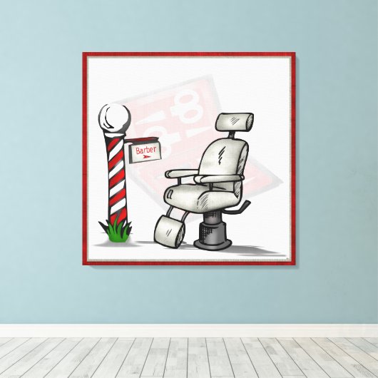 In het winkelcentrum van Barber Canvas Afdruk (Insitu (Houten vloer))