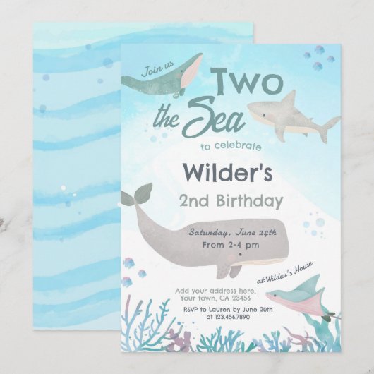 In het Zee 2e verjaardag Kaart (Voorkant / Achterkant)