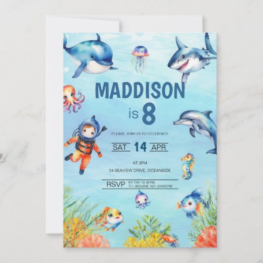 In het Zee 8e verjaardag Kaart (Voorkant)