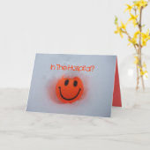 In het ziekenhuis?-Gelukkig gezicht in de sneeuw Kaart (Gele Bloem)