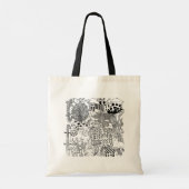 In het zwart-wit getekende kunst van wilde dieren  tote bag (Achterkant)