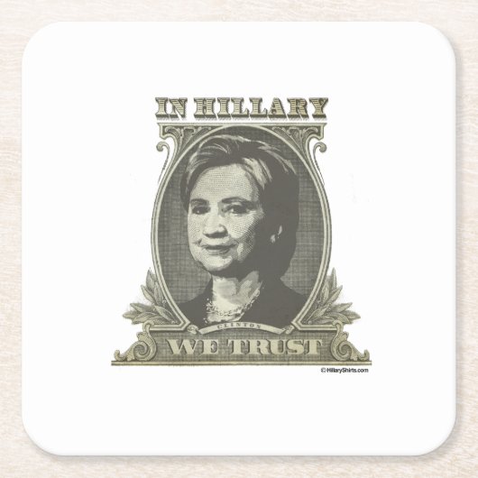 In Hillary We Trust Kartonnen Onderzetters (Voorkant)