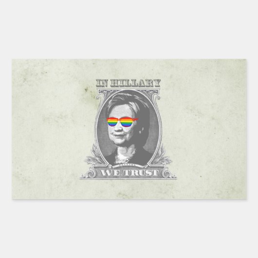 In Hillary we vertrouwen Rechthoekige Sticker (Voorkant)