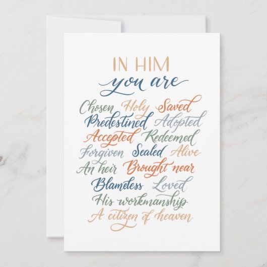 In Him you are card Feestdagenkaart (Voorkant)