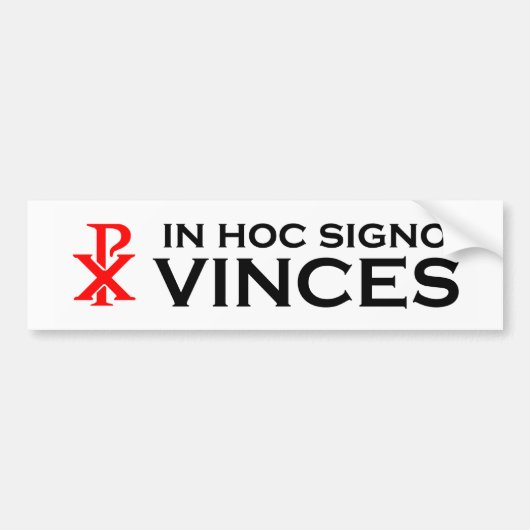 In Hoc Signo Vinces Bumpersticker (Voorkant)