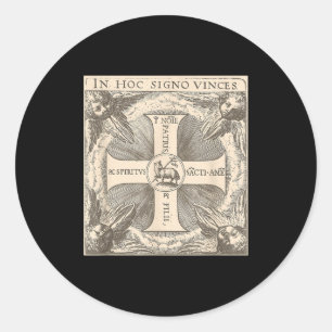 In Hoc Signo Vinces Lam Gods In Dit Teken Overwin Ronde Sticker