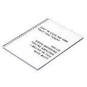 In Hoesje Hallo heeft niemand je dat vandaag verte Notitieboek (Linkerzijde)