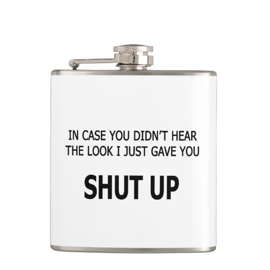 In Hoesje hoorde je niet Heupfles (Voorkant)