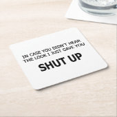 In Hoesje hoorde je niet Kartonnen Onderzetters (Schuin)