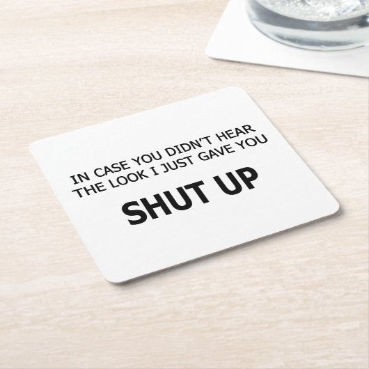 In Hoesje hoorde je niet Kartonnen Onderzetters (Schuin)