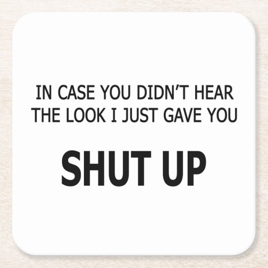 In Hoesje hoorde je niet Kartonnen Onderzetters (Voorkant)