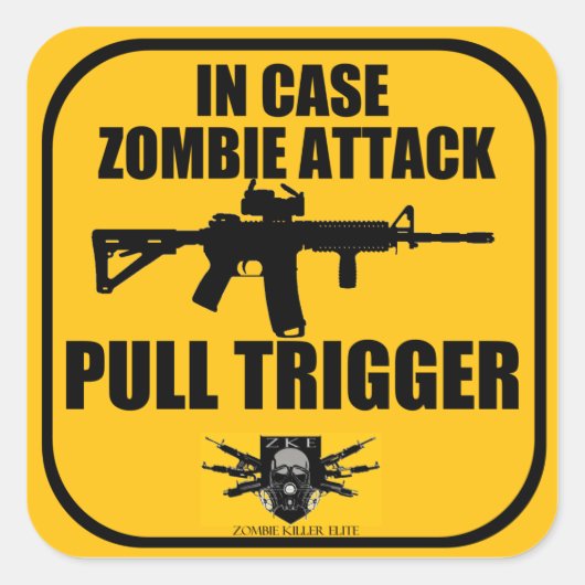 In Hoesje is Zombie Attack Pull Trigger Sticker (Voorkant)