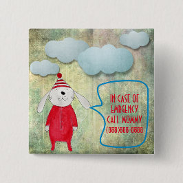 IN HOESJE VAN DE NOODZAKELIJKE UITNODIGING MOMMY N VIERKANTE BUTTON 5,1 CM