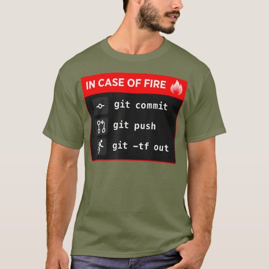 In Hoesje van de Vuursteek Git Commit Push Git TF T-shirt (Voorkant)