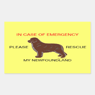 In Hoesje van Emergency Newfoundland Hondenveiligh Rechthoekige Sticker