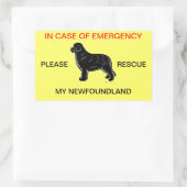 In Hoesje van Emergency Newfoundland Hondenveiligh Rechthoekige Sticker (Tas)