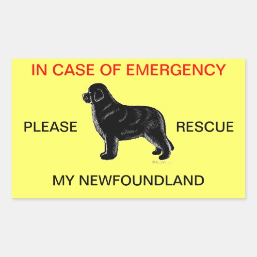 In Hoesje van Emergency Newfoundland Hondenveiligh Rechthoekige Sticker (Voorkant)
