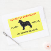 In Hoesje van Emergency Newfoundland Hondenveiligh Rechthoekige Sticker (Envelop)