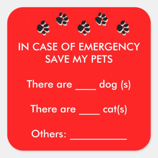 In Hoesje van Emergency Rescue Pets Sticker (Voorkant)