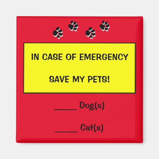 In Hoesje van Emergency Save Pet Rescue Magnet (Voorkant)