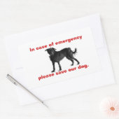 In hoesje van nood red onze hond rechthoekige sticker (Envelop)