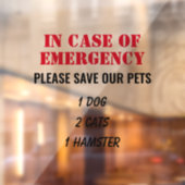  in hoesje van noodhuisdier raamsticker (Vel 2)