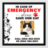 In Hoesje van Noodsituatie Red Cat met aangepaste  Raamsticker (Vel)