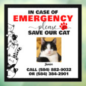 In Hoesje van Noodsituatie Red Cat met aangepaste  Raamsticker (Vel 3)