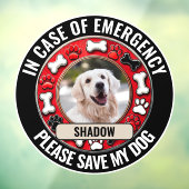 In Hoesje van Noodsituatie Save My Dog Window Clin Raamsticker (Vel 3)