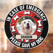 In Hoesje van Noodsituatie Save My Dog Window Clin Raamsticker (Vel 2)