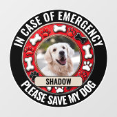 In Hoesje van Noodsituatie Save My Dog Window Clin Raamsticker (Vel)