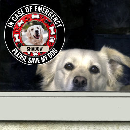 In Hoesje van Noodsituatie Save My Dog Window Clin Raamsticker