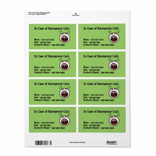 In Hoesje van Noodsituatielabels Etiket (Full Sheet)