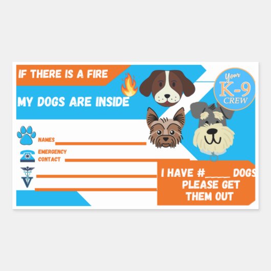 "In Hoesje van vuur. Ja. Ja. Dogs Inside" Sticker  (Voorkant)