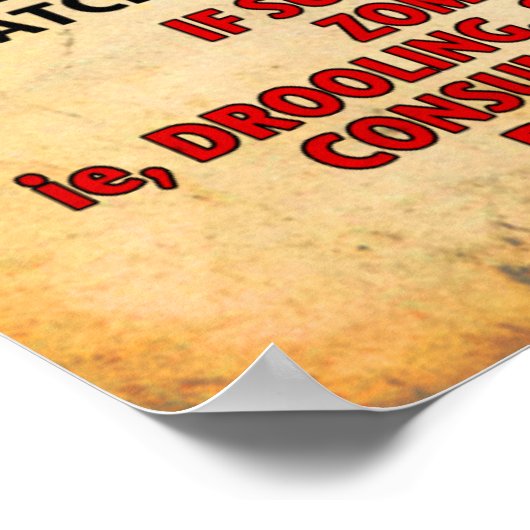 "IN HOESJE VAN ZOMBIE BITE" poster Angry Johnny (Hoek)