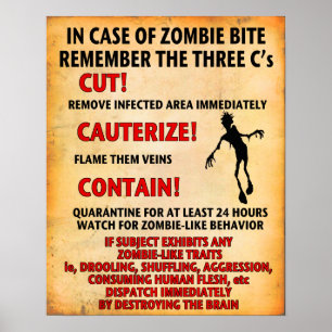 "IN HOESJE VAN ZOMBIE BITE" poster Angry Johnny
