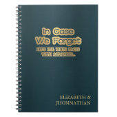 In hoesje vergeten we aandenken notitieboek (Voorkant)